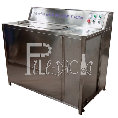 Máquina semi auto de la lavadora del cepillo de la decapsuladora del barril de 5 galones con la estación doble proveedor